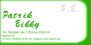 patrik bikky business card